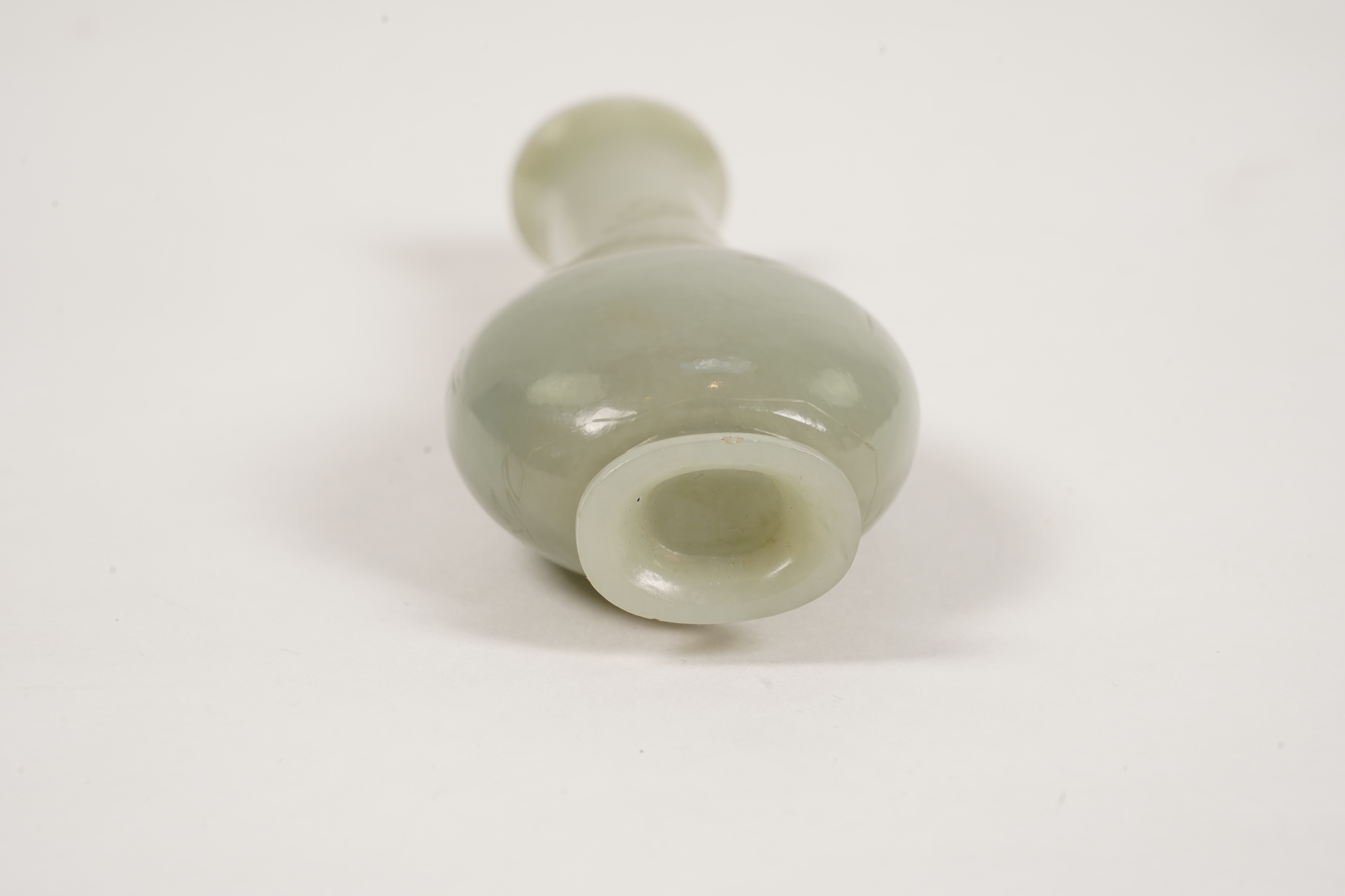 A Chinese celadon jade vase, 18th century
